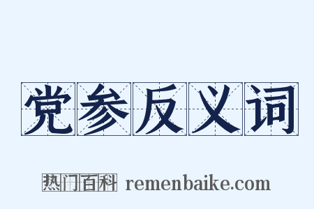 党参反义词是什么意思的图片